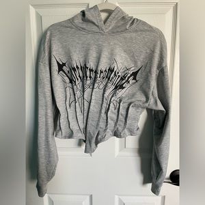 "Forever Romance" corset crop top hoodie